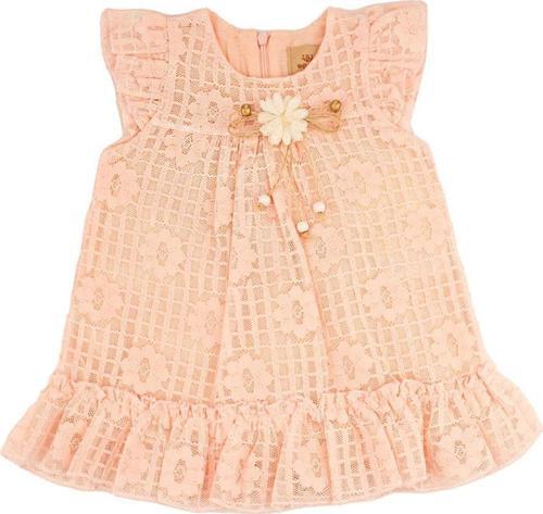 Güllü Çiçek Desenli Kız Bebek Elbise