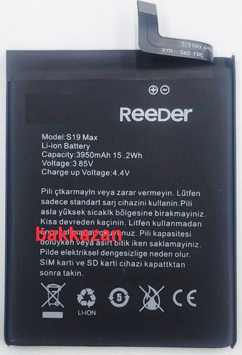 Reeder S19 Max Batarya Pil 3950mAh