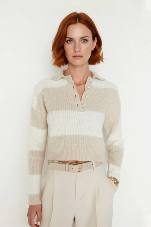 Kadınlara Özel Selanik Dokulu Baskısız Uzun Kollu Rahat Basic Crop Triko Kazak Modeli Kaliteli