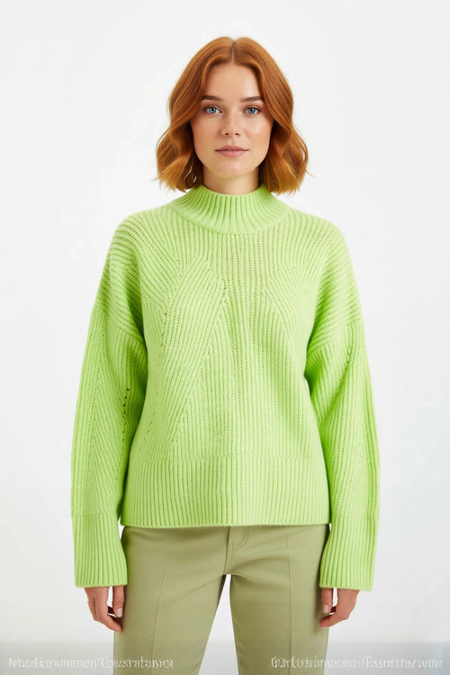 Kadın Oversize Dik Yaka Gri Akrilik Uzun Kollu Basic Triko Kazak Kışlık Kombinlerin Anahtarıdır