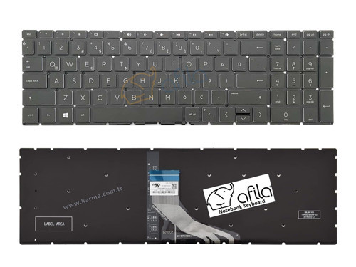HP 15-dw4003nt (7A6Y7EA) Uyumlu Notebook Klavyesi, Laptop Tuş Takımı (Siyah TR)