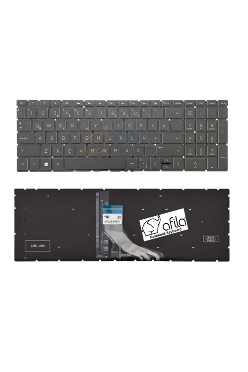 HP 15-dw4008nt (6Y7Z4EA) Uyumlu Notebook Klavyesi, Laptop Tuş Takımı (Siyah TR) ışıklı
