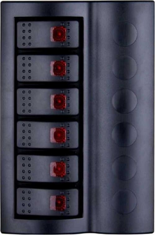 Otomatik Sigortalı Işıklı Switch Panel, 6 Anahtarlı