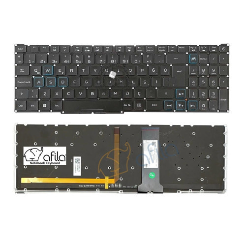Acer Predator Helios 300 PH315-53-790F Uyumlu Notebook Klavyesi, Laptop Tuş Takımı (Siyah TR) RGB Backlit