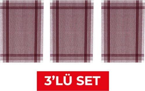 Pöti Kareli 3'lü Kurulama Bezi Bordo