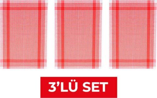 Pöti Kareli 3'lü Kurulama Bezi Kırmızı