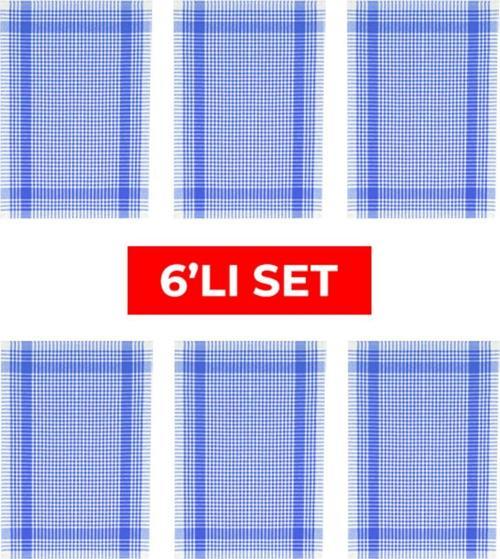 Pöti Kareli 6'lı Kurulama Bezi Mavi