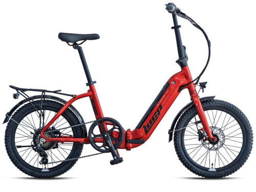 Loop Urban 20" Jant E-Bike 7 Vites Hidrolik Fren Elektrikli Katlanır Bisiklet Kırmızı