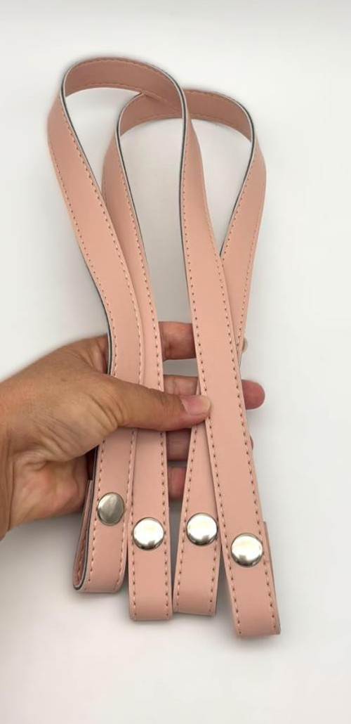 Pudra Renk Çıtçıtlı Çanta Sapı 70 cm Gümüş Metalli