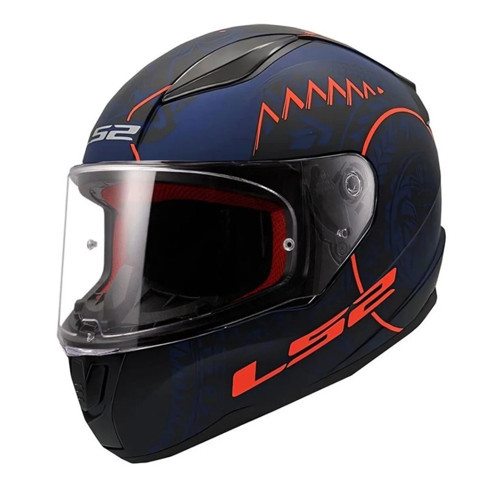 Kapali Kask Ls2 Rapid Takaroa Mat Mavi Turuncu L