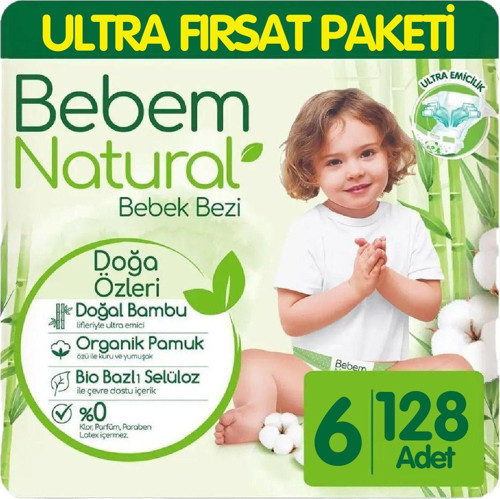 Bebek Bezi Ultra Fırsat Paketi 6 Beden 64x2 128 Adet