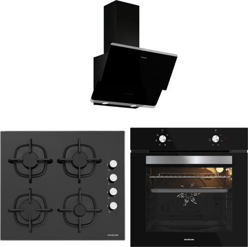 Siyah Cam Ankastre Set (3490 Oslo Davlumbaz - Cs5343B01 Ocak - Bo65E1B01 Fırın)