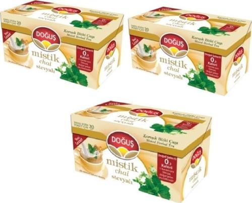 Stevyalı Mistik Chai 3 Kutu 20'li Süzen Poşet Sallama Bitki Çayı