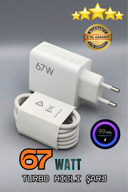 Xiaomi Redmi Note 11/12/13 Ve Note 11/12/13 Pro Uyumlu 4G Turbo Şarj Aleti 67 Watt Hızlı Şarj Seti