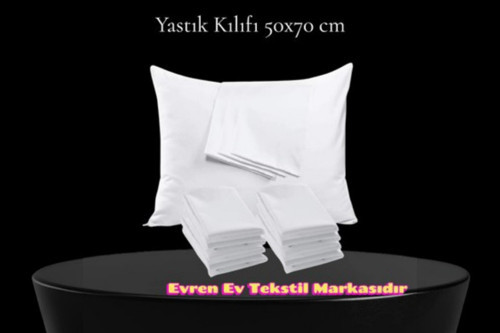 Fermuarlı Beyaz Yastık Kılıfı 10 Adet