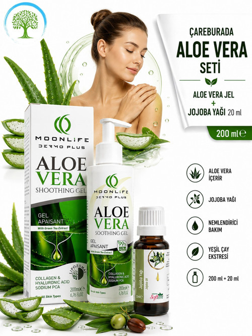 AloeVera Jel 200 ml & Softem Jojoba Yağı 20 ml
