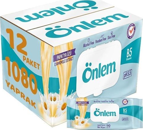 Papatyalı Islak Bebek Havlusu Islak Mendil 12x90 Adet