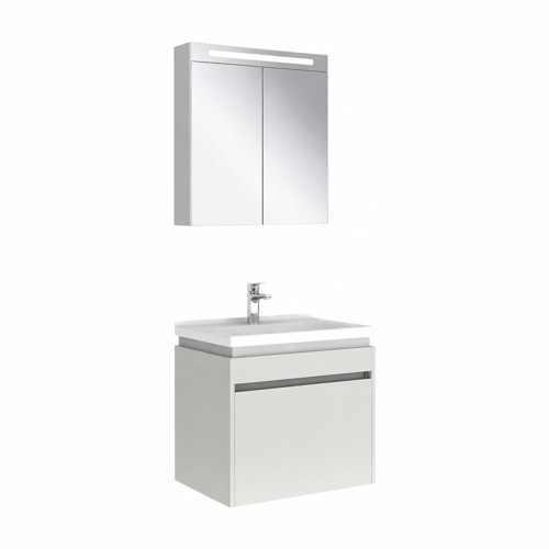 Optimum 65 Cm Set Beyaz (Lavabo + Dolap + Düz Ayna)