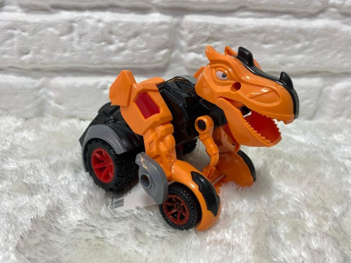 Sürtmeli Dönüşebilen Dinozor Araba Transformers Turuncu 15 cm
