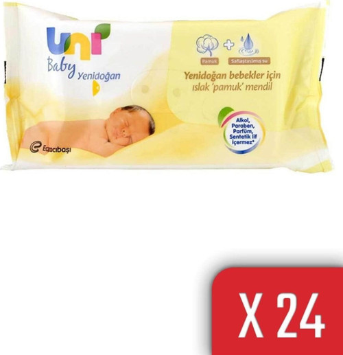 Yenidoğan Islak Pamuk Mendil 24'lü
