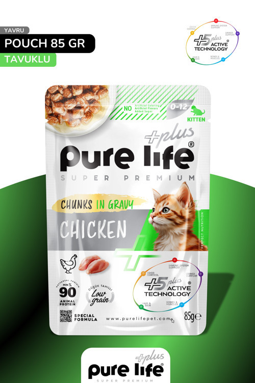 PURELIFE PLUS CHUNKS IN GRAVY KITTEN CHICKEN 12li