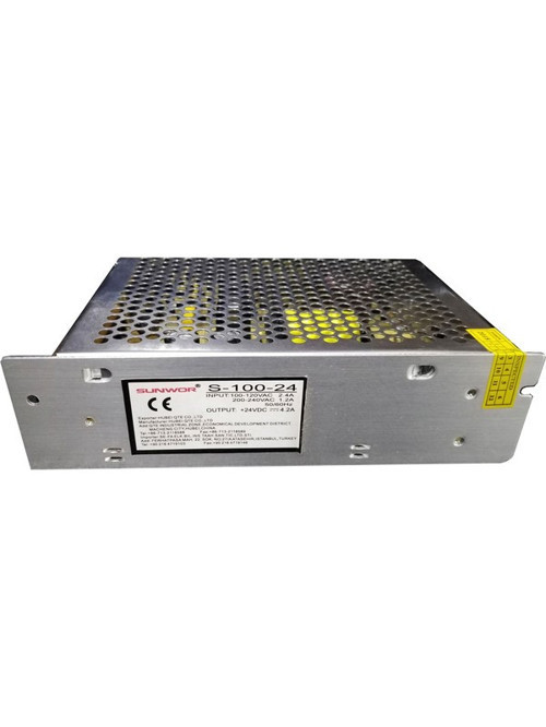 24 Volt Sunwor 100 Watt 4,2 Amper Smps Metal Kasa Adaptör 24V