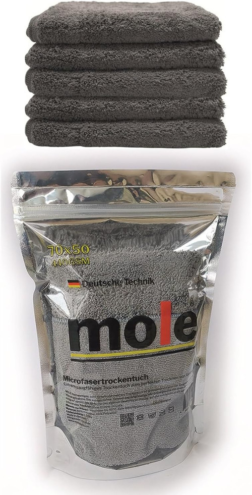Mole Mikrofiber Çift Yüzlü Oto Kurulama Havlusu 50×70 440GSM – Paket İçeriği 1 Adet- Renk A