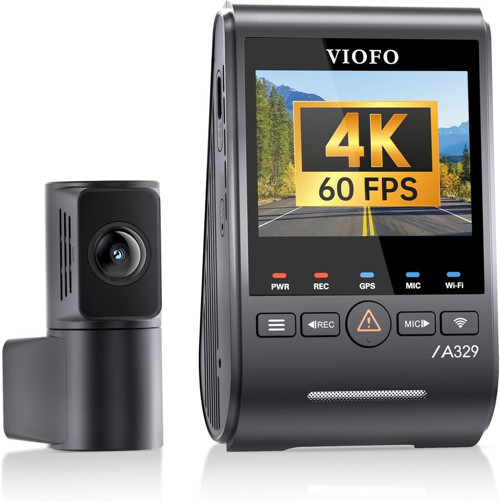 Viofo A329S 2 Kameralı Ön+Arka 4K 60FPS+2K Wi-Fi 6 HDR STARVIS 2 Sensör GPS'li SSD Destekli Araç