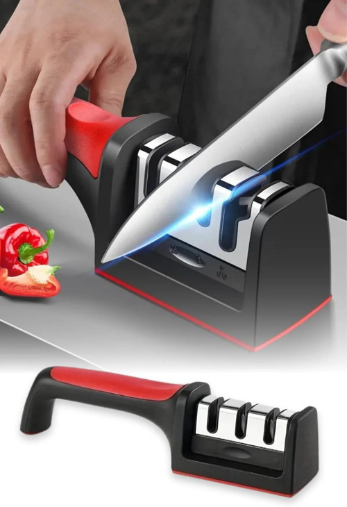 TİNEKE Profesyonel Bıçak Bileyici 3 Açılı Elmas Seramik Tungsten Çelik El Bıçakları Bileme