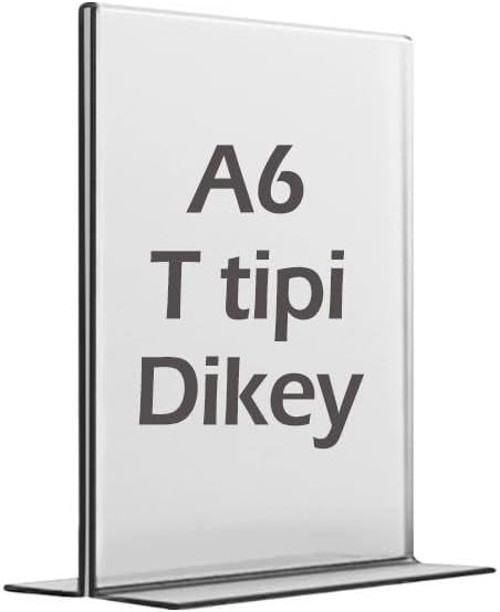 A6 T-Tipi Dikey Şeffaf Föylük Menü Fiyatlık Broşür Etiket Fotoğraflık Albüm Stand Sehpa