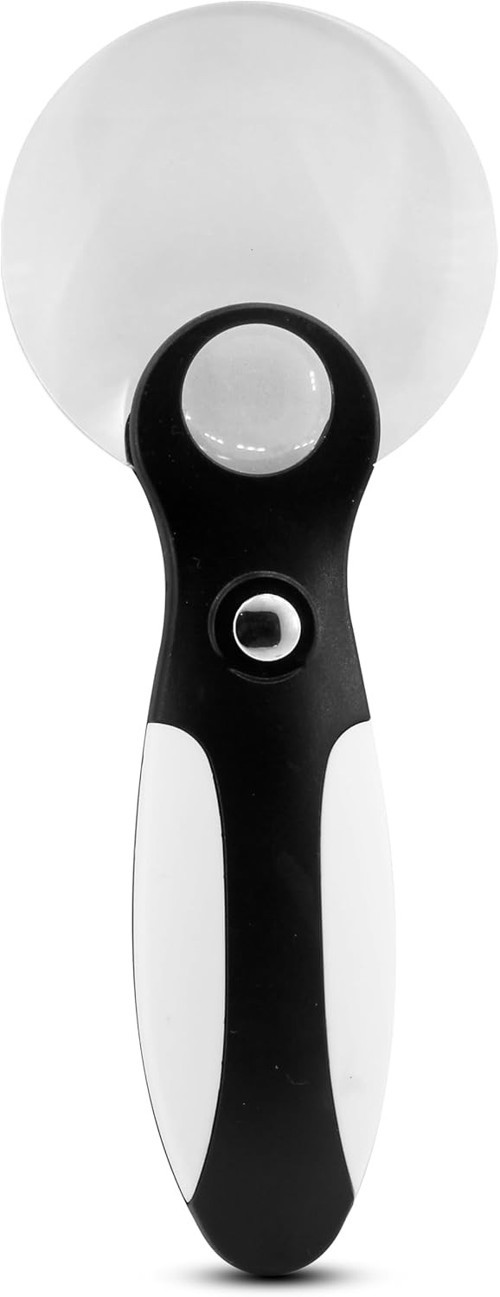 Telvesse Ledli Işıklı Aydınlatmalı Büyüteç 5X - 10X Büyütme Kapasiteli El Tipi 60 mm Merce