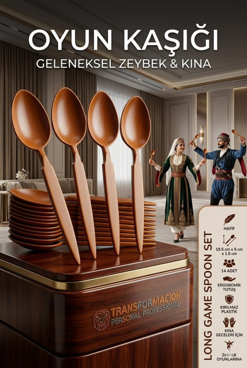 Uzun Halk Oyunu Kaşığı - Kına Zeybek 14 ADET 718722