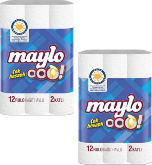 2 Katlı Kağıt Havlu 12 Rulo X 2 Adet (kokusuz)