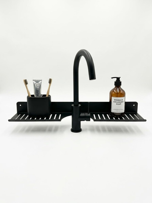 Orret Home Eviye Önü Organizer Rafı Metal Lavabo Üstü Raf Mutfak Evye Üstü Organizer Duvara Y