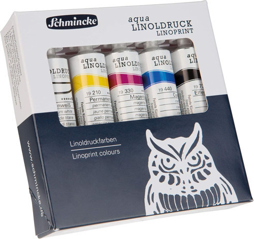 Schminke sanatçı, Aqua-Linoldruck, Linoldruckfarben, Kartonset 5 x 20 ml tüp