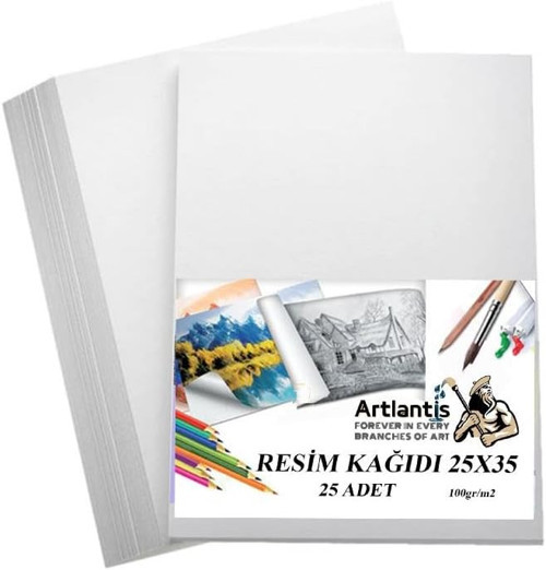 Resim Kağıdı 25x35 25 Li 100 gr 1 Paket 25 * 35 Resim Kartonu
