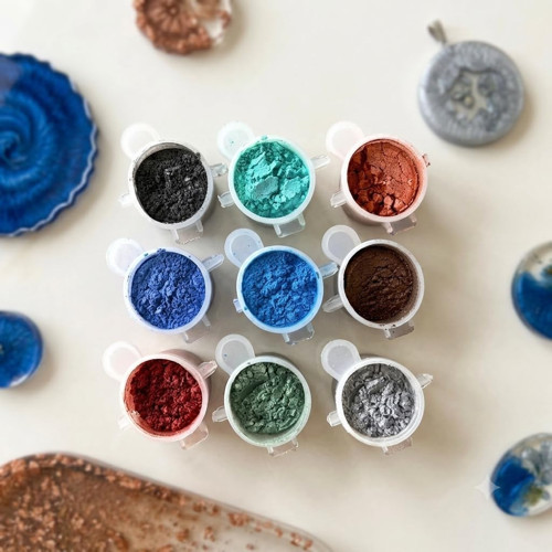 9 Adet Boyası Reçine Sedef Toz Pigment Seti Şeffaf Reçine Pigment Set