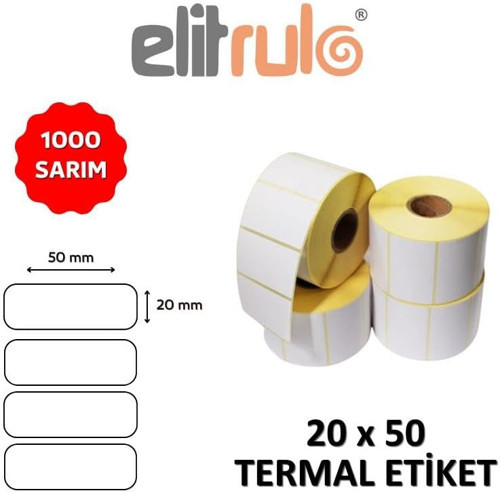 Elitrulo Barkod Etiketi 20x50 Termal - 1000 Adet