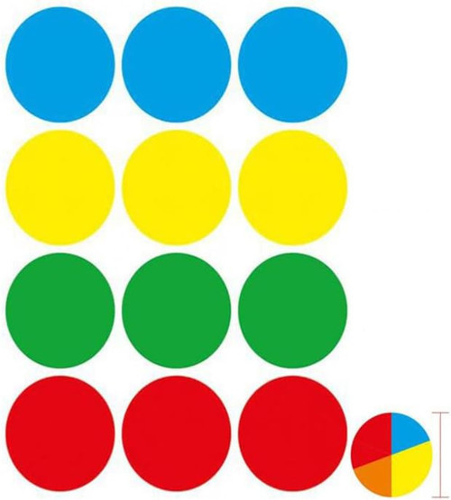 Artlantis 32 mm Renkli Hazır Yuvarlak Etiket 60 lı 1 Paket Mix Color Ofis Etiketleri Kendinden Yap