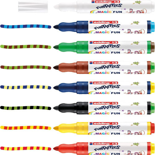 edding 13 Funtastics Magic Marker kalem – renkli – 8 kalem – yuvarlak uç 2 – 4 mm – çocu