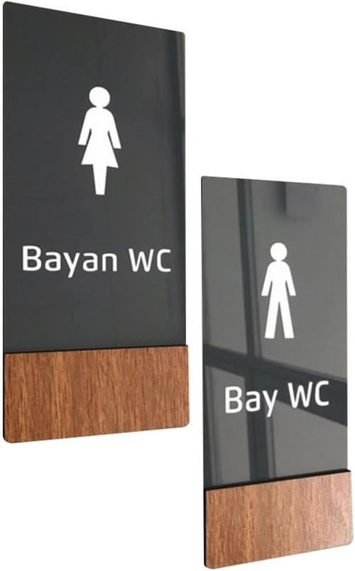 Smartad Wooden Serisi Dikey Wc Yönlendirme Levha Seti
