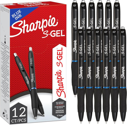 Sharpie S-Gel jel kalemler / orta uç (0,7 mm) / mavi mürekkepli jel kalem / 12 adet