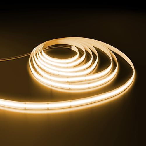 COB Led şerit 5metre 12V 320LED/m 3000K sıcak beyaz 10W 8mm IP20 aydınlatma ışık hortum kendin