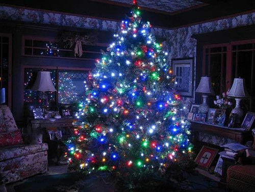Coverzone 10 Metre Fişli RGB Led Işık Noel Yılbaşı Ağacı Işığı Led Ampül Çam Ağacı B