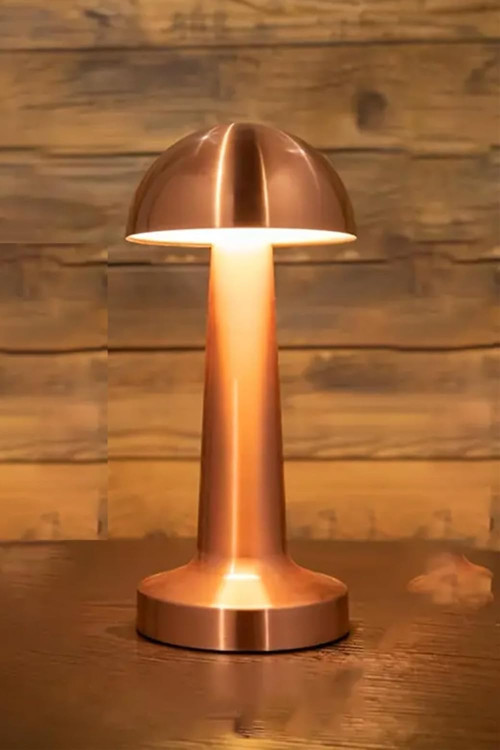 Neo Vista Şarjlı Dokunmatik Dekoratif Dim Edilebilir Masa Lambası (Rosegold, Mantar)