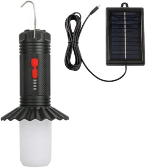 GS-505 Solar Güneş Enerjili LED Kamp Lambası, Taşınabilir Outdoor Fener, 10 Watt, 3 Mod, Şarj