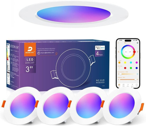 Smart LED Spot Lamba, 6000K Beyaz, 220V, Telefon Uygulaması ile Kontrol Edilebilir, RGB Renk Deği�