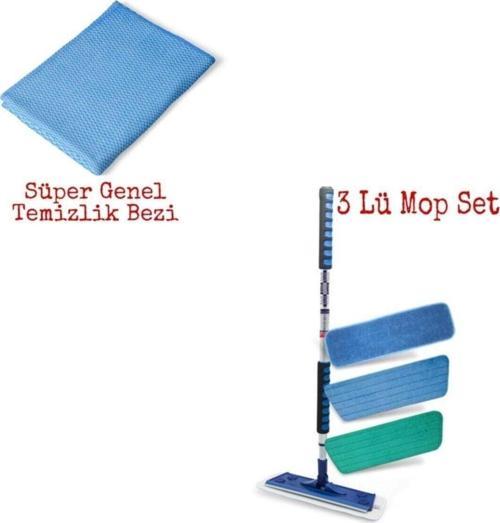 Silva Mikrofiber Mop 3 Lü Set + Silva Süper Genel Temizlik Bezi