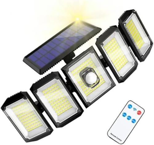 300 Led Güneş Enerjili 3 Mod Kumandalı 3 Metre Kablolu 5 Taraflı Sensörlü Solar Sokak Lambası