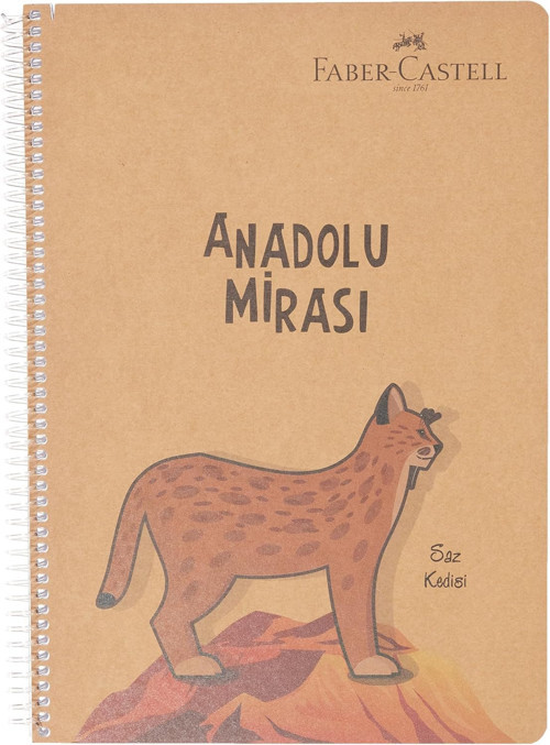 Faber-Castell Anadolu Mirası Spiralli Defter, A4, 100 Yaprak, 70g Kağıt, Çizgili, 500 Mikron PP